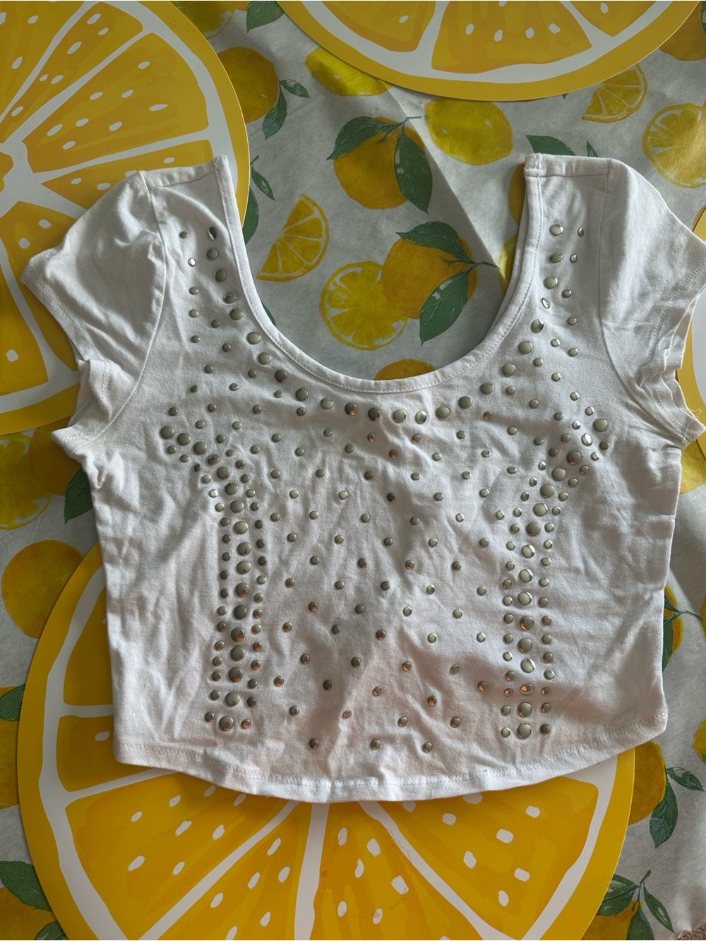 Studded crop top size large